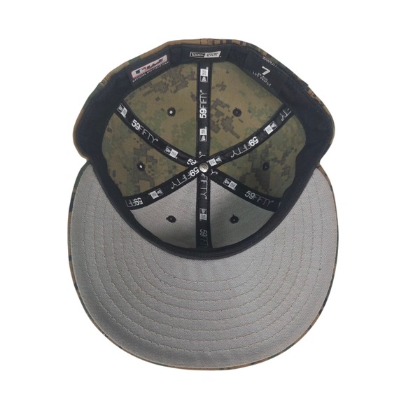 New York Yankees Hat Tan Size 7 Digi Camo New Era 59Fifty Fitted‎ USMC - Picture 9 of 9